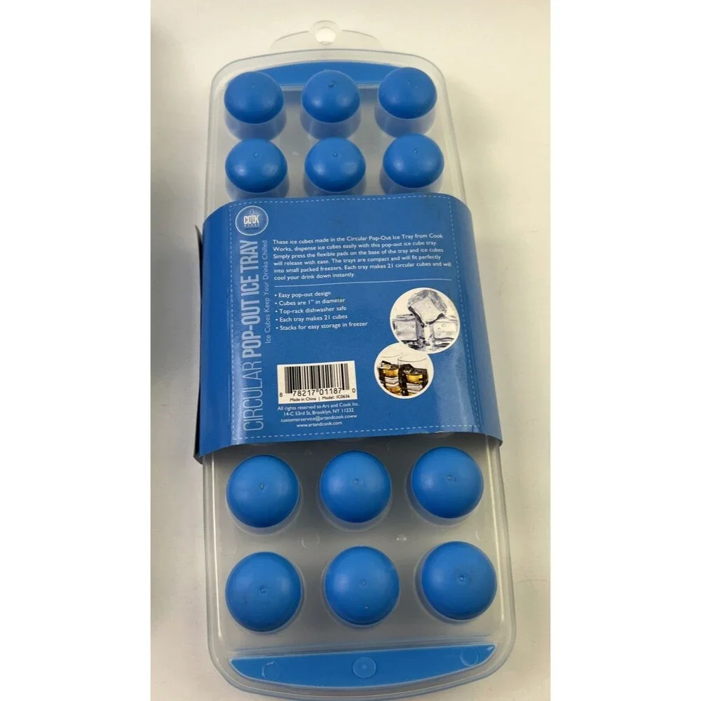 4 Silicone Easy Push Pop Out Mini Ice Cube Tray With Flexible Silicone Bottom